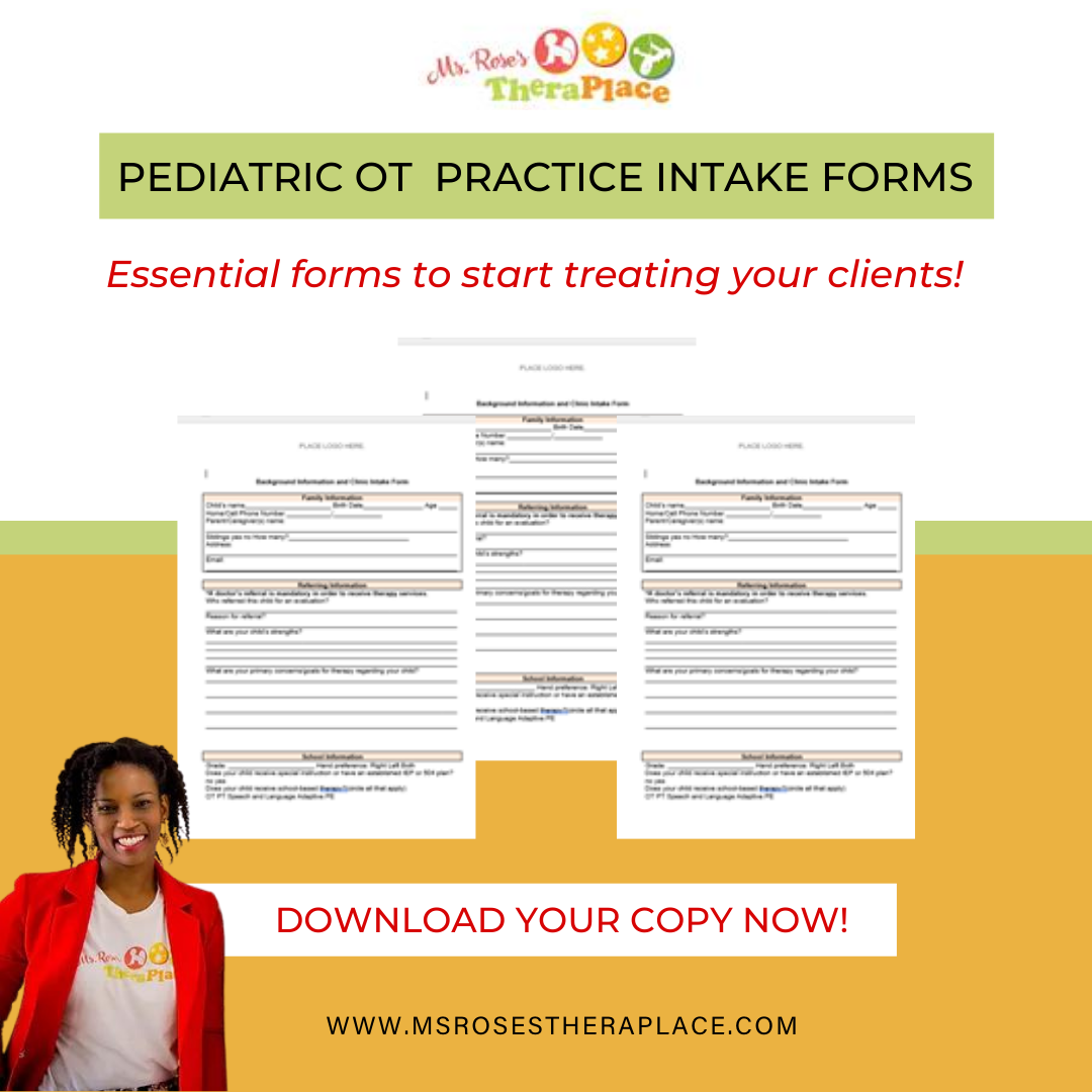 Pediatric OT Practice Intake Forms